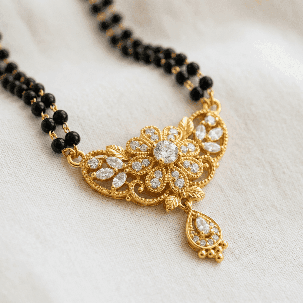 Gold Dolphin Diamond-Cut CZ Pendant Necklace Set with Earring view 3