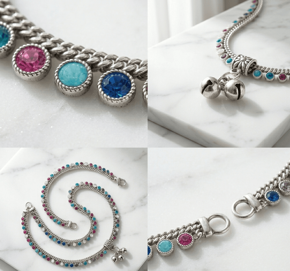 Multi-Colored Stone Anklet Pair view 2