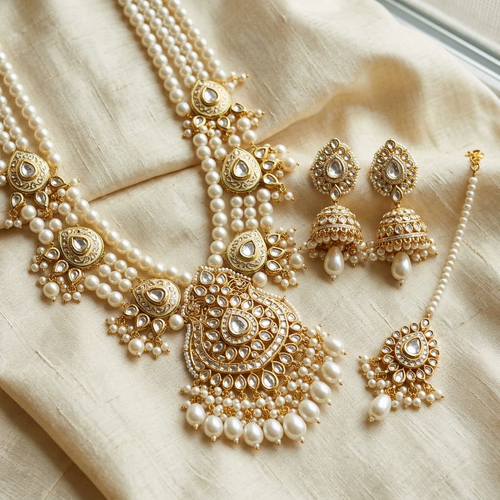 Pearl Kundan Bridal Jewellery Sets for Indian Brides 2026: Complete Collection Under Rs.499