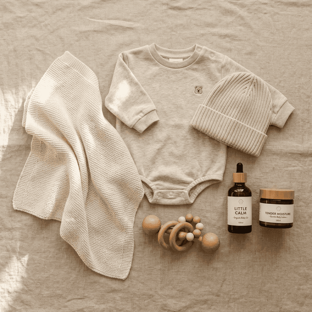 Newborn baby essentials flatlay VishaalMart Jaipur